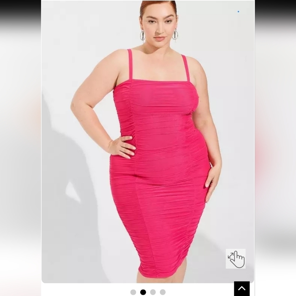Torrid Mesh Ruched Bodycon Dress 4x - Picture 4 of 8